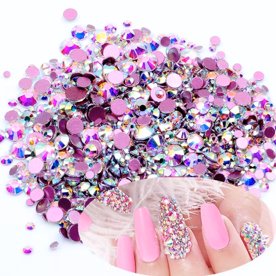 Strass de cristal suelto con parte posterior plana, Base de oro rosa Ss20, diamantes de imitación transparentes sin fijación en caliente para decoración de uñas, venta al por mayor