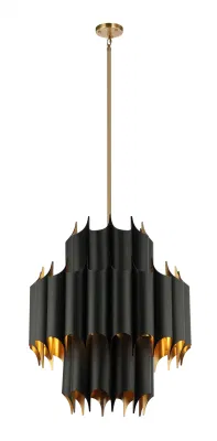 Penant negro de metal, lámpara colgante tipo araña para proyecto