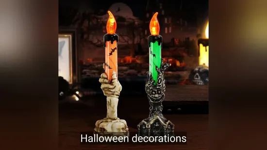 OEM fábrica personalizada decoración de Halloween cambio de color LED luces de velas electrónicas acrílico luz decorativa vela fabricante de artesanía en China