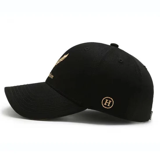 Modifique las gorras de béisbol del golf del deporte para requisitos particulares del negro bajo MOQ al por mayor con el logotipo del bordado